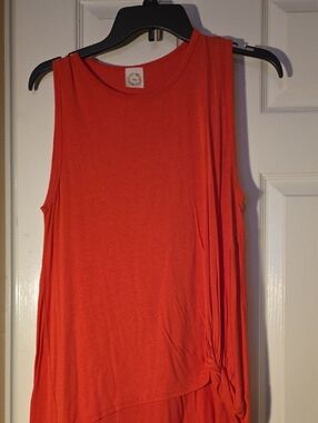 Ivy Sleeveless Twist Hem Tank Top - Orange